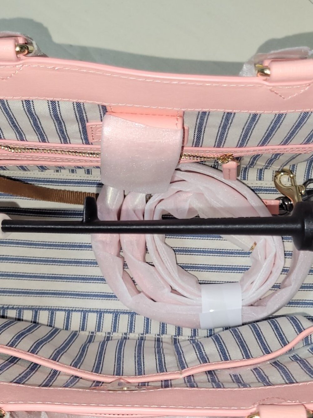 Dooney & Bourke  Pink (Bubble Gum) Saffiano Leather Satchel  [Item #HL13] - Picture 12 of 16